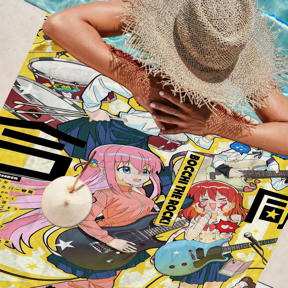 Anime Singer B-Bocchi The Rock! Big Microfiber Beach Towels Towel Sand Beach Towels Pool Towel For Travel Swim Pool Yoga