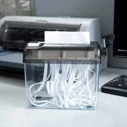 A6 Paper Shredder Mini Multifunctional Manual Bill Office Documents Shredder Destroyer Waste Paper Strip Cutting Machine