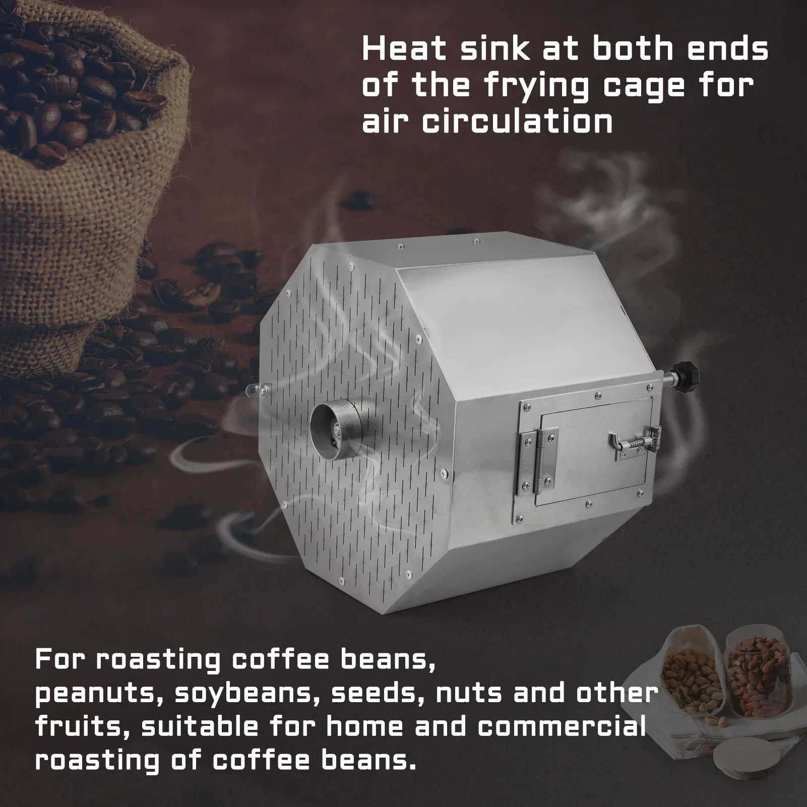 HD-14 Electric Coffee Beans Roasting Baking Machine 14L Capacity Fuel Gas Direct Fire Nuts Grain Soybean Beans Roaster