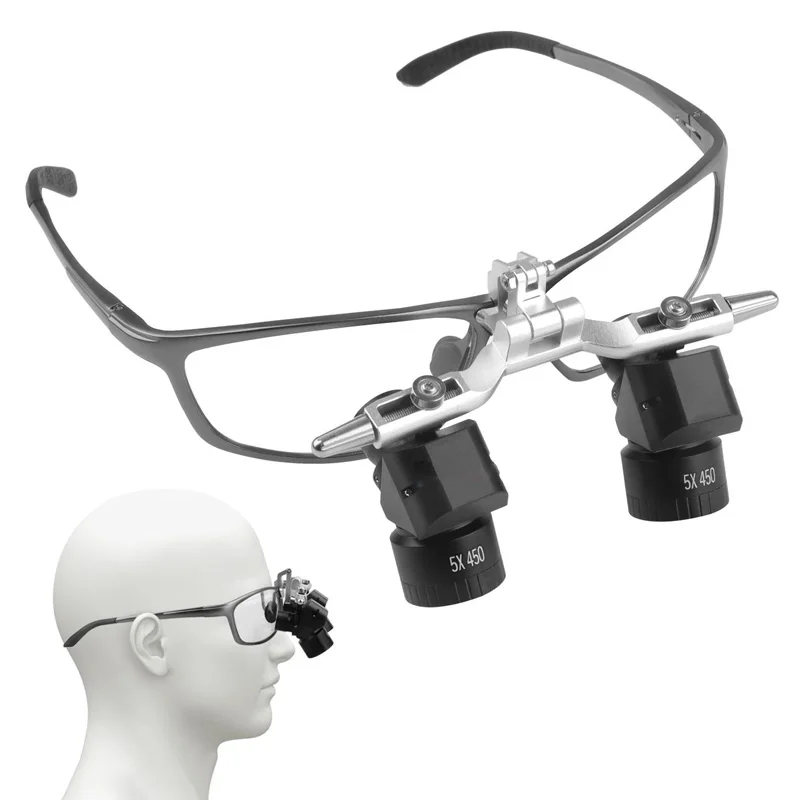 5X Dental 48 Ergo Loupes Adjustable Working Distance Surgical Machinery CE Certified Magnifying Glasses Tools
