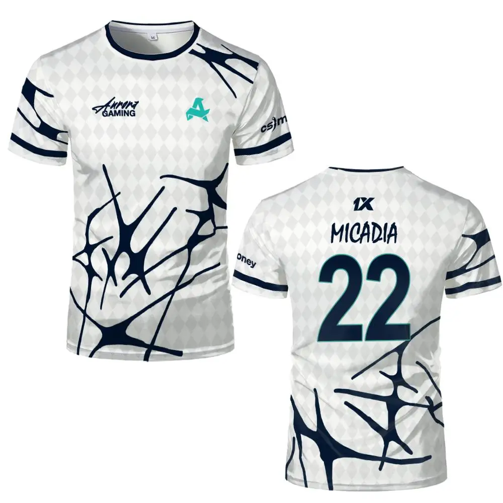 Esports Team Aurora Gaming Jersey T-shirts XANTARES 99 CS2 Pro League Player Training Uniform Men Women Fan Custom Short-sleeved view 3