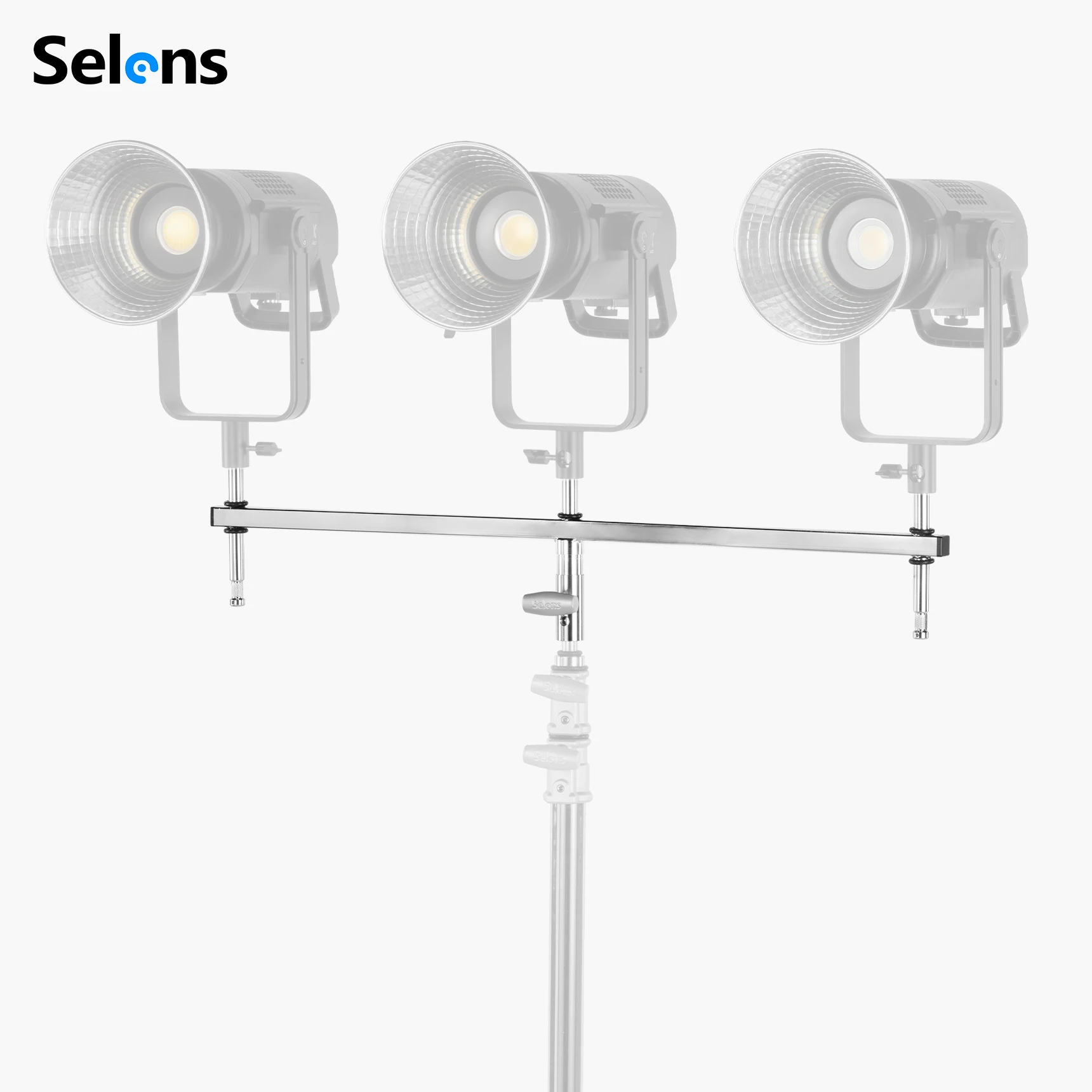 Selens 16mm Baby Double /Triple Header Light Stand T-Bar Extension Arm Multi-Light Mount Bracket for Photo Studio Portrait Video