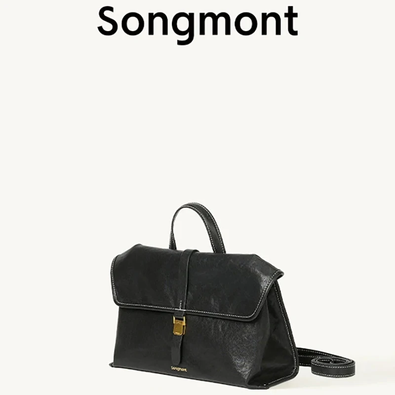 

Модная новая маленькая сумка через плечо Songmont для поездок на работу и путешествий, из натуральной кожи, на одно плечо, кроссбоди.