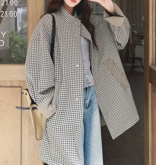 

SuperAen 2025 Spring and Autumn New Simple Women's One Button Medium and Long Blazer Jacket