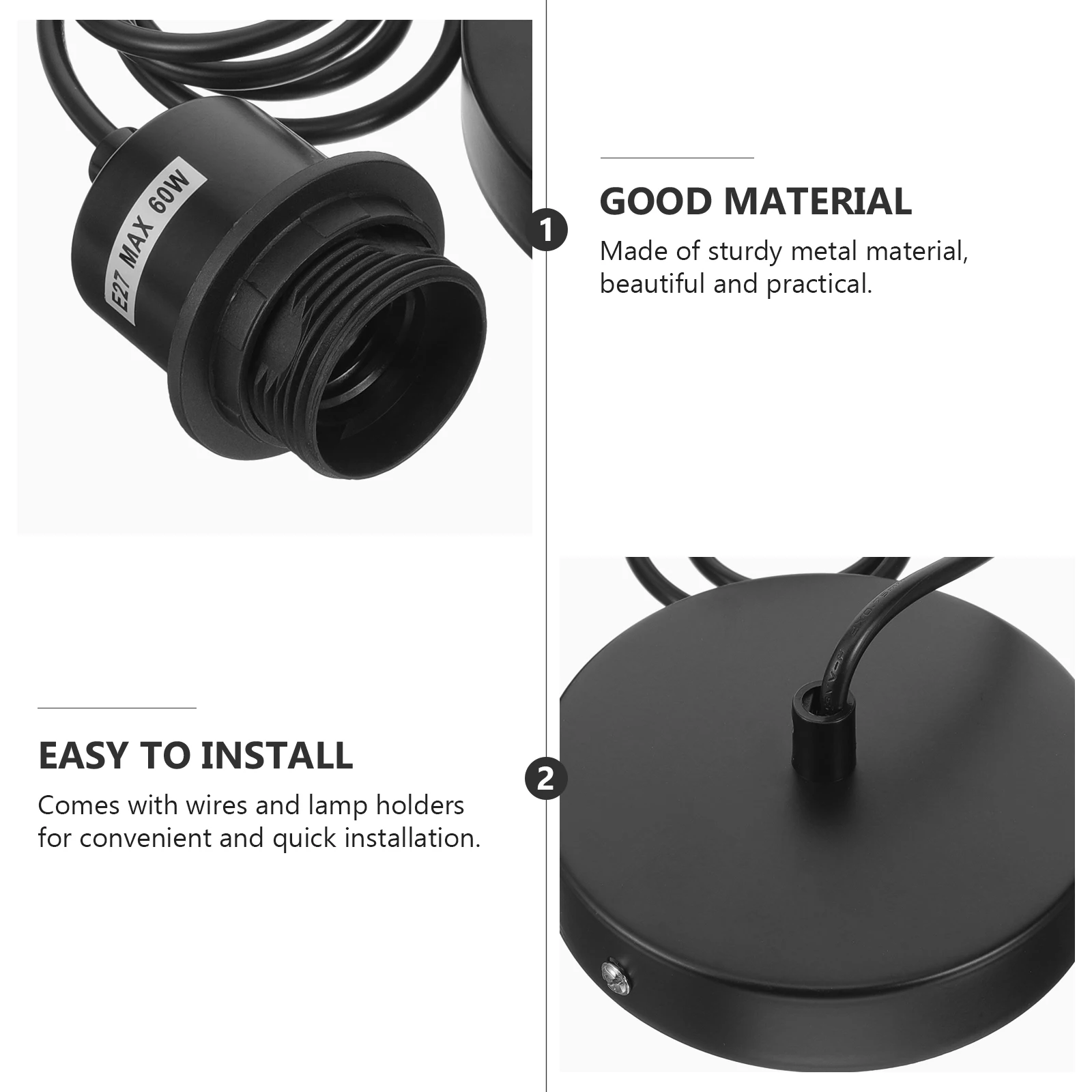 

Industrial Ceiling Bulb Socket E27 Thread Screw Lamp Holder Pendant Light Fixtures Metal Light Socket Bright Durable Sturdy Easy