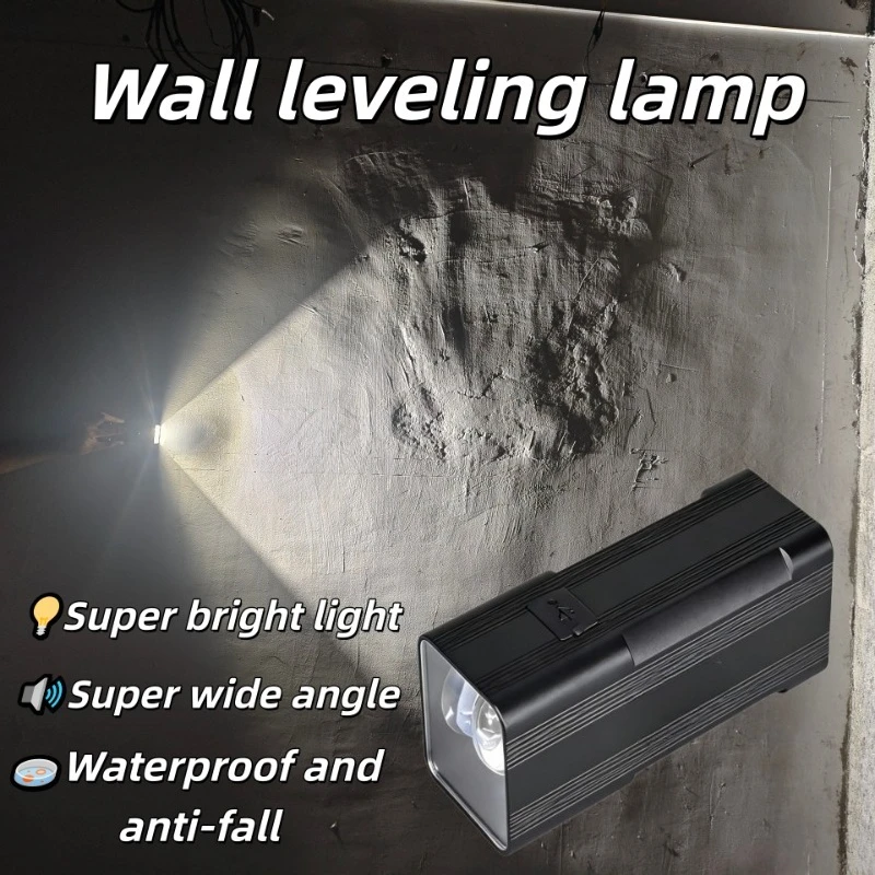 Black Wall Grinding Acceptance LED Flashlight USB Interface Portable Decorative Long-life Leveling Lamp