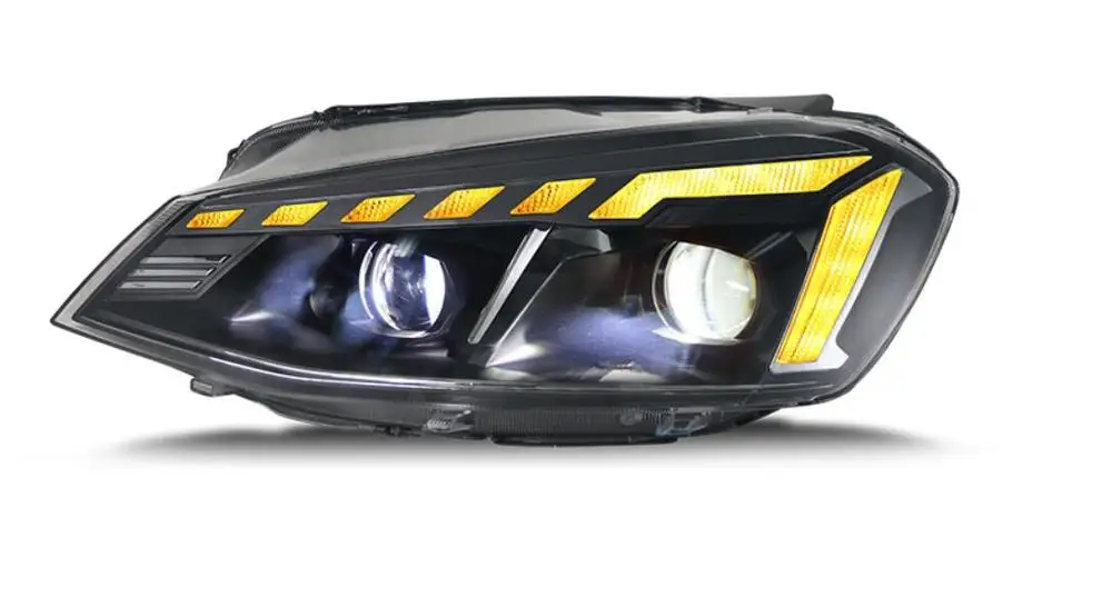 

2pcs car bumper headlamp Golf7 headlight 2014~2017y All in LED DRL car accessories Golf7 light fog