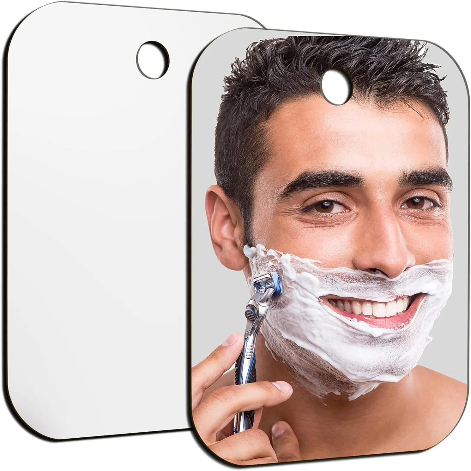 1PCS Acrylic Shower Mirror with Reusable Suction Cup Shatterproof HD Portable Travel Wall Mount Grooming Mirror for Men Shaving