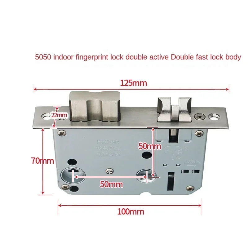 Imagem -03 - Metal Bloqueio Eletrônico Corpo Mortise para Tuya Reconhecimento Facial Impressão Digital Smart Door Lock 5050 Aço Inoxidável