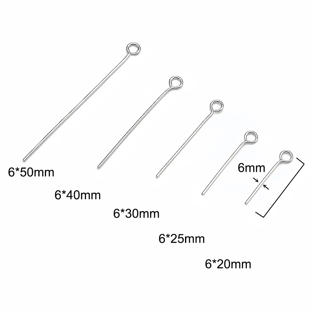 20/100 Stück Ösenstifte 16 18 20 25 30 35mm Edelstahl-Ösenstifte für DIY-Schmuckherstellung Schmuckzubehör – Detail 2