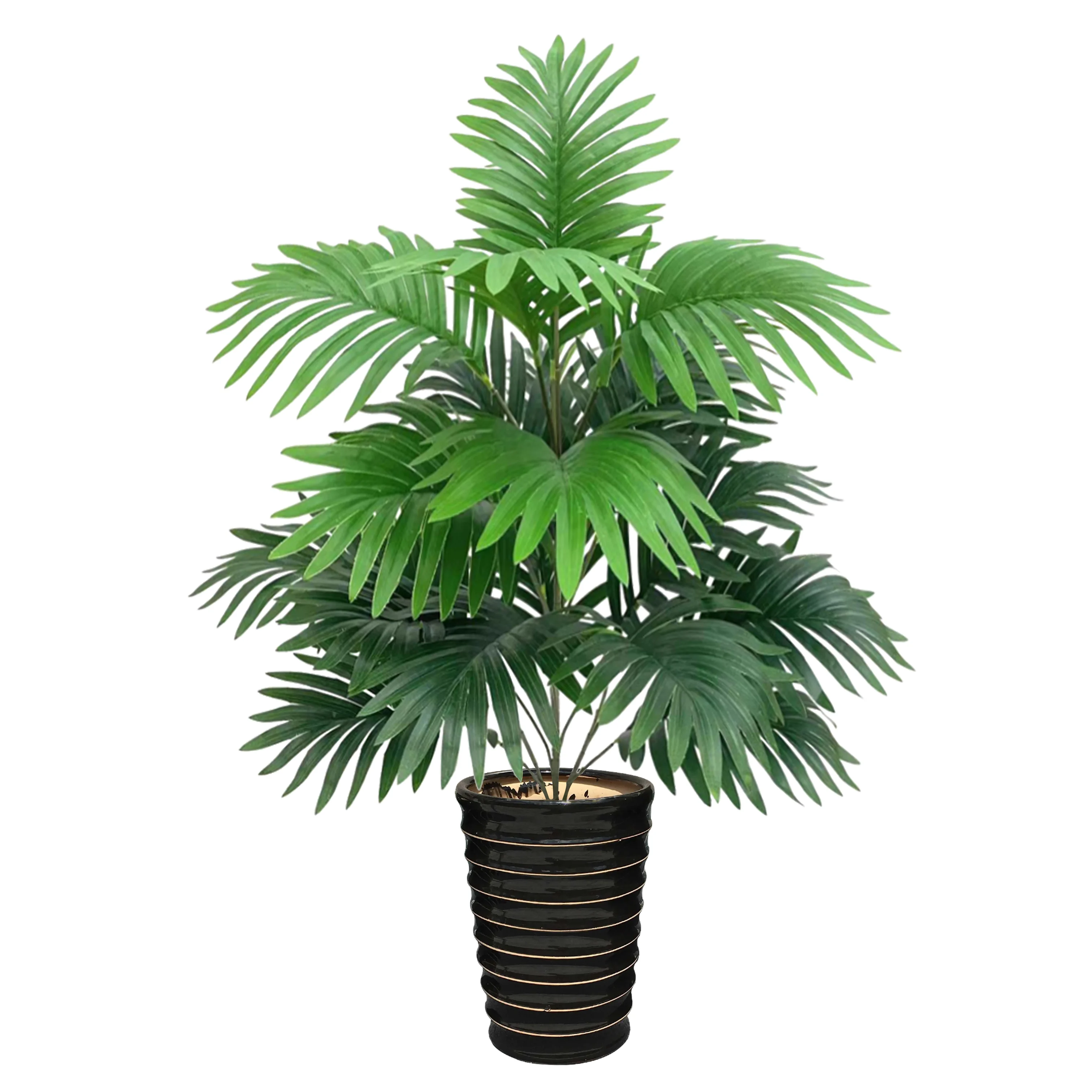 75cm 21 Forks Artificial Plants Fake Palm Tree Large Plastic Coconut Tree Faux Green Sago Cycas Leafs For Home Garden Room Decor