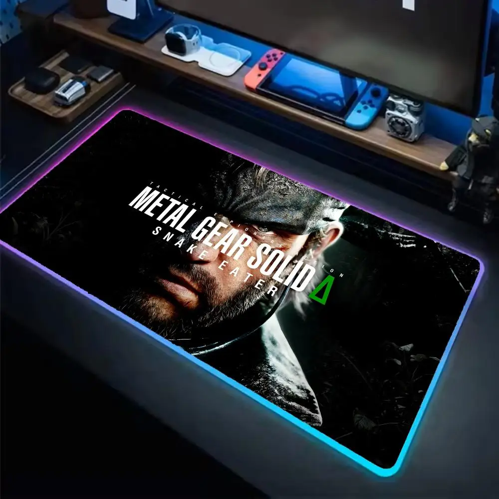 

METAL GEAR SOLID SNAKE EATER Mouse Pad Anime Gaming Mouse Pad LED Table Pads Backlit Rubber Desktop XXL RGB Desk Mats