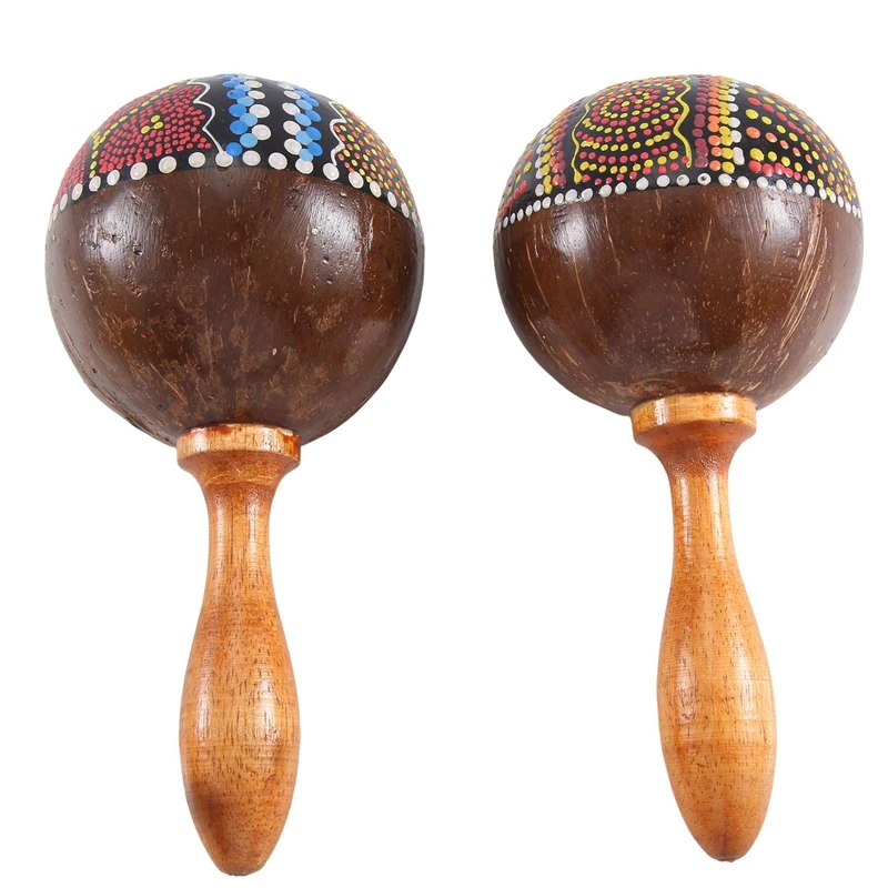 Percussion Maracas 1Pair Of Shakers Rattles Sand Hammer Percussion Instrument With Wooden Handles For Live Performances Durable