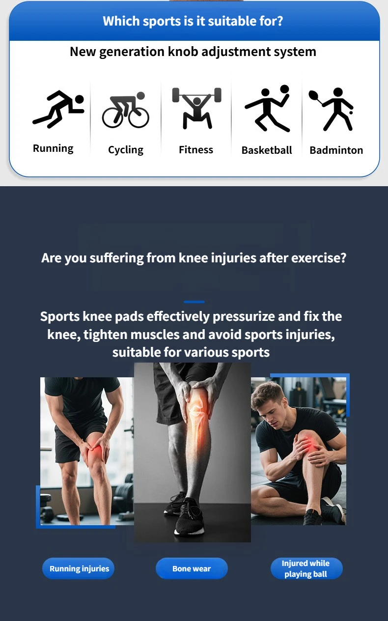 Professional Knee Brace Patella Support Joint Pain Relief Meniscus Support Compression Sleeve for Running Basketball Men Women