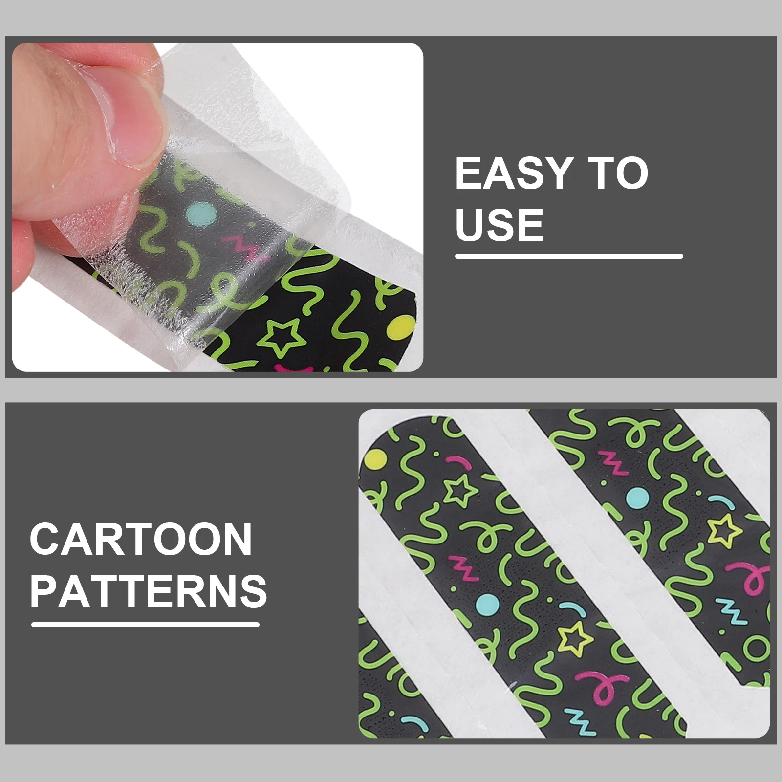 

100Pcs Night Light Cartoon Wound Patches Glowing Injured Stickers Breathable Waterproof Adhesive for Children