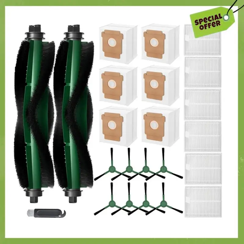 ABGP-For Irobot Roomba 2 Q0520 ملحقات المكنسة الكهربائية الأساسية الأسطوانة الجانب فرشاة تصفية ممسحة وسادة كيس لجميع الغبار