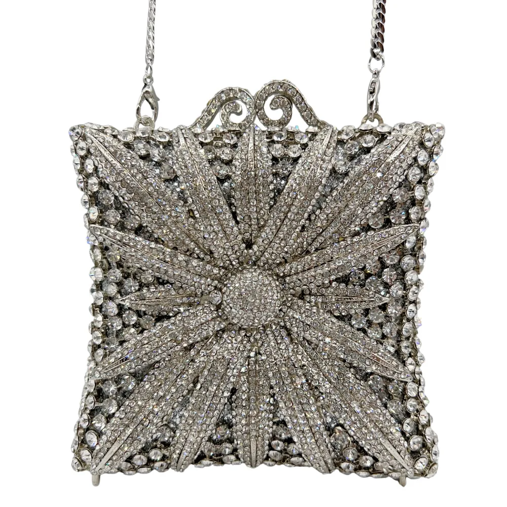 Flower set diamond dinner bag banquet diamond clutch women's bag new