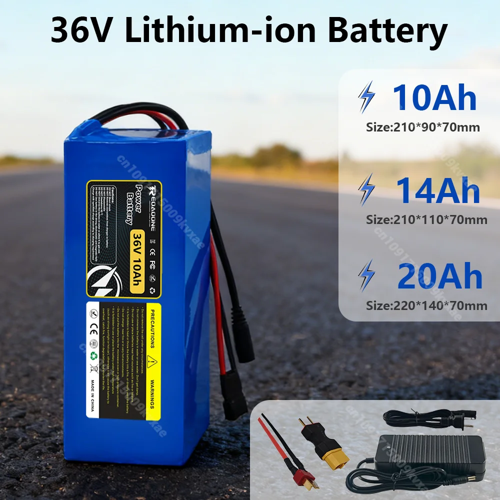 

36V 10Ah Long Range Ebike Battery Pack for E-Bike E-Scooter, High Capacity Li-ion Pack with 30A BMS, 1000+ Cycles