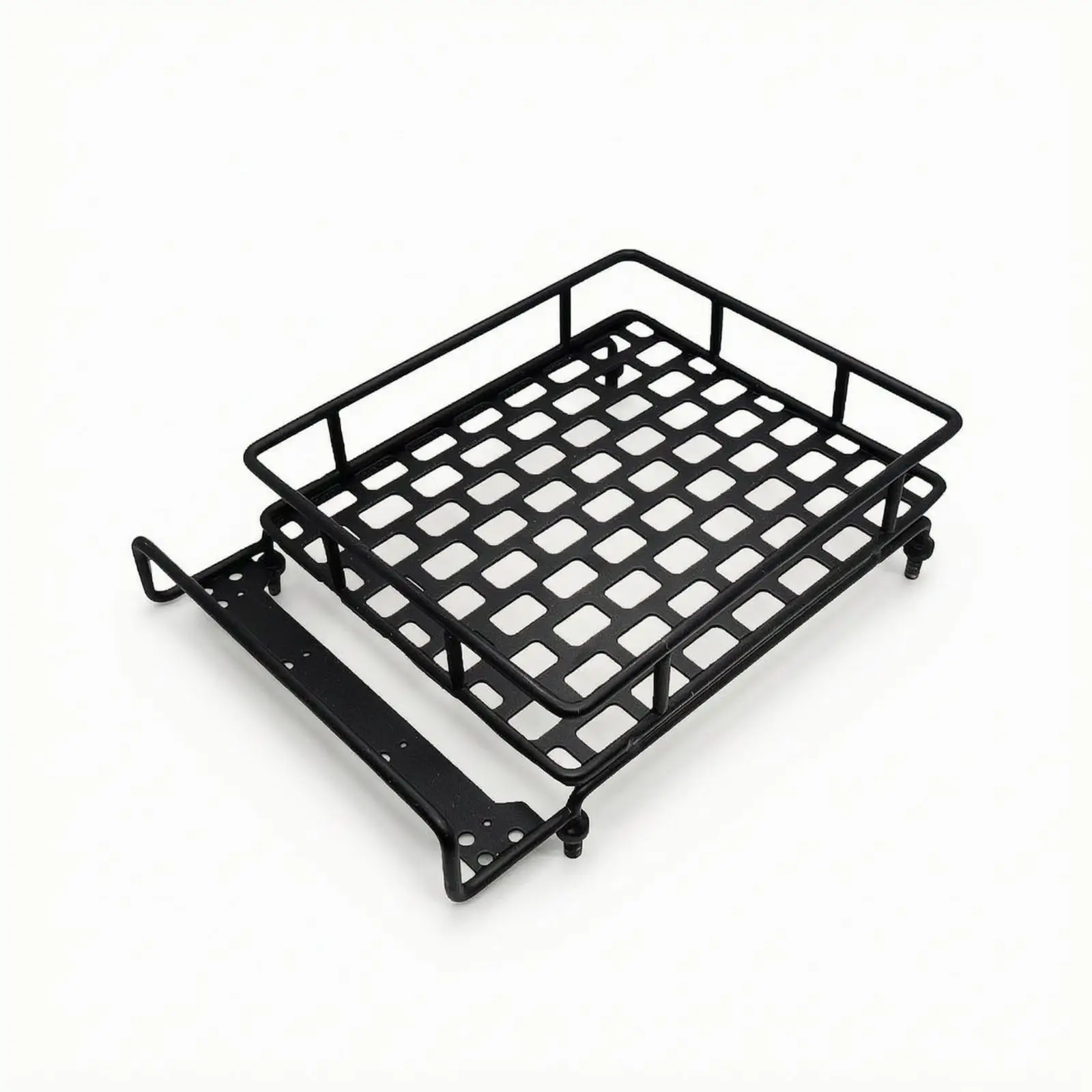 Alloy Roof Rack for RC Crawler Vehicle Metal Cargo Basket Raised Edge Design Scale Model Truck Accessory
