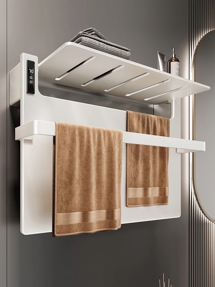 Smart electric towel rack, toilet, bath towel, non-perforated, household graphene constant temperature bathroom towel rail