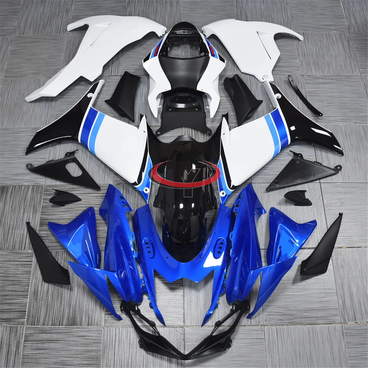 For GSXR600 GSXR750 GSXR GSX 600 750 K11 2011-2012-2013-2023 Bright white floral lines in blue Full Fairing Kit Bodywork Cowling