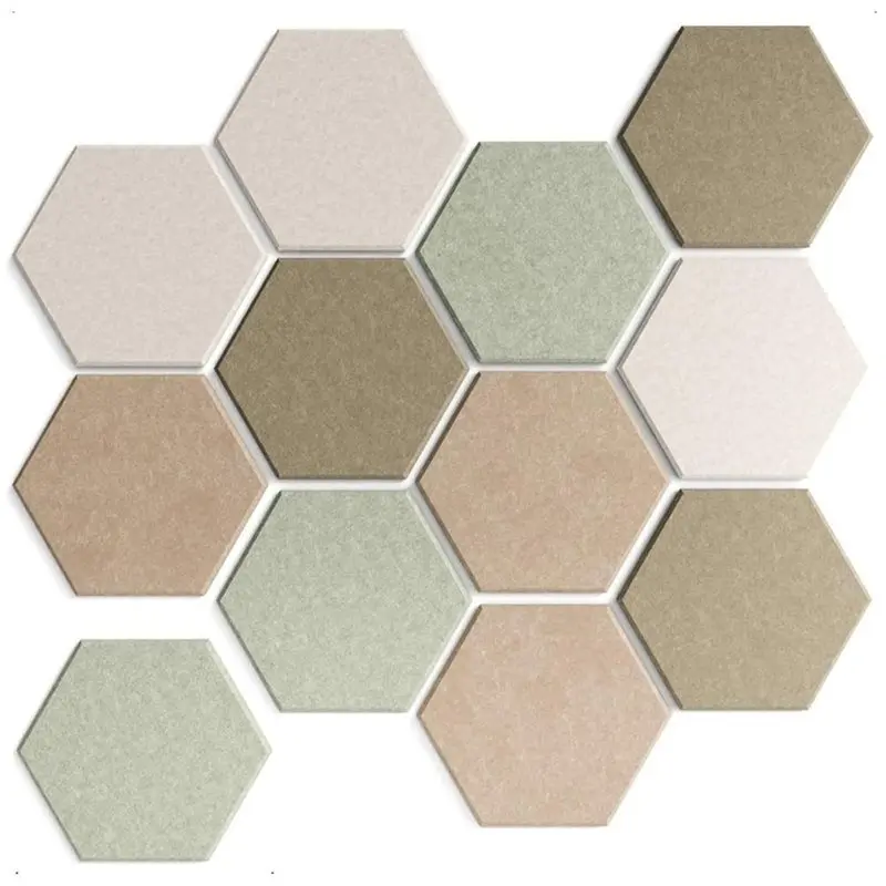 [A93Z!】 Cork Board Alternative With 60 Adhesive Tabs-12-Pack Hexagon Felt Bulletin Board Tiles For Notes, Photos And Reminders