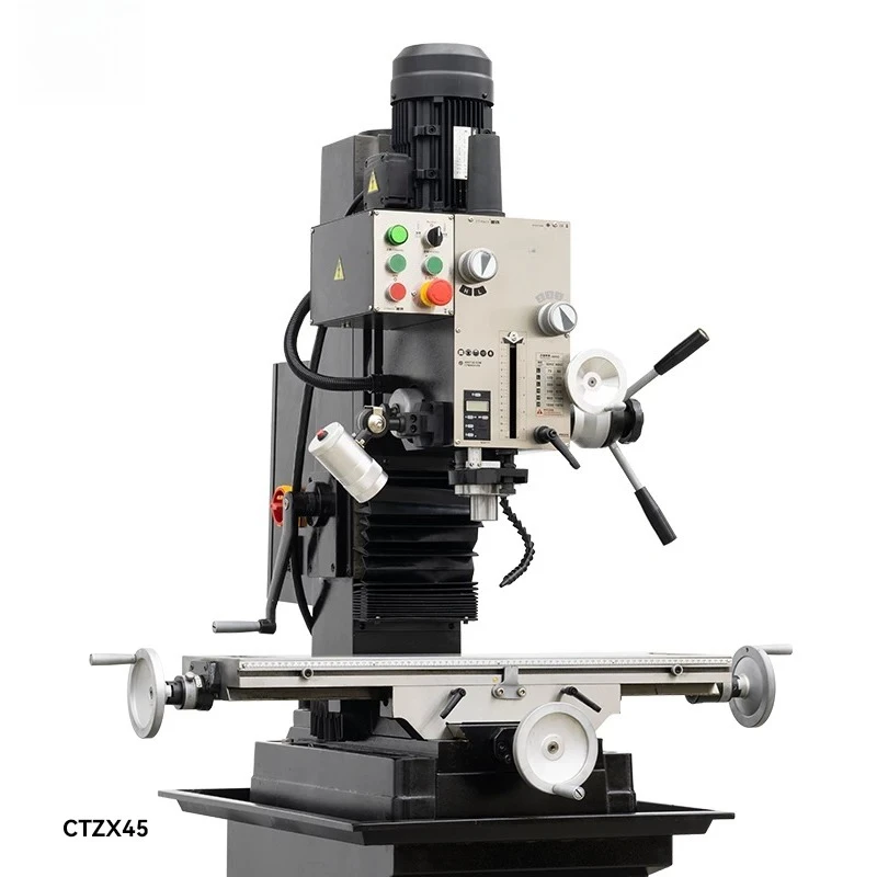 Three-phase frequency conversion version 220v input industrial desktop drilling and milling machine
