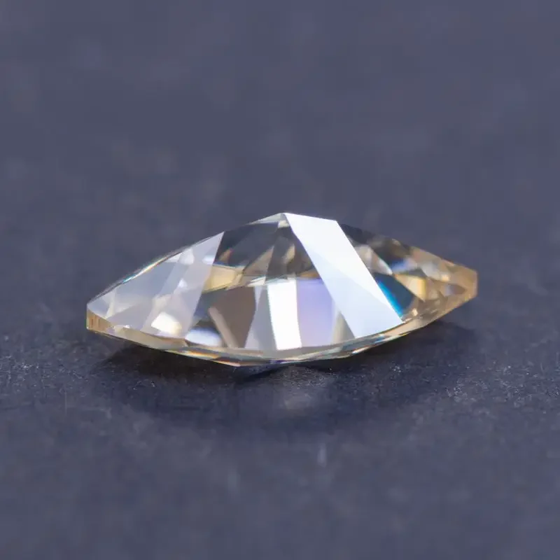 Moissanite Stone Marquise Shape Tea Yellow Natural Color Charms DIY Ring Necklace Earrings Main Materials with Certificate