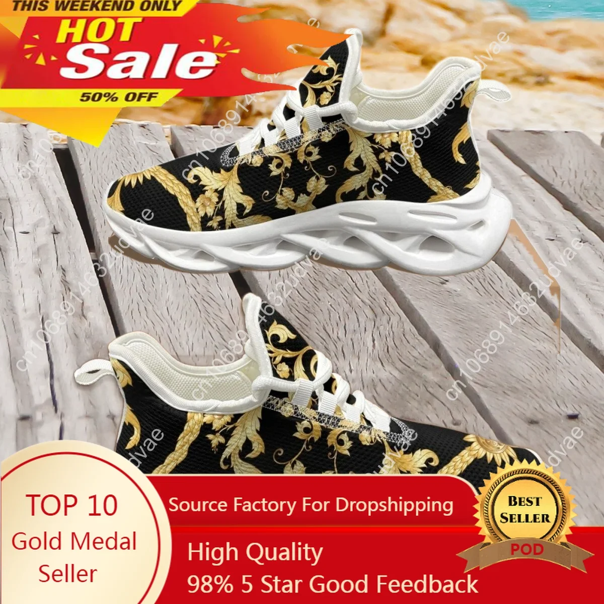 

Gold Baroque Shoes For Women Fashion Style Men Claasic Flats Brand Design Portable Platform Custom Zapatos Para Mujeres 2023 New