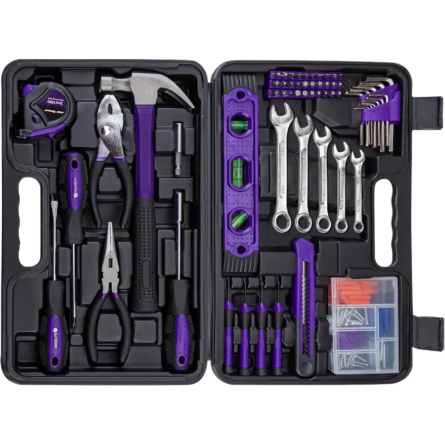 

CARTMAN 152Piece Basic Household Hand Tool Set with Toolbox Storage Case for Home and Office Use AllPurpose Repair Kit Includin