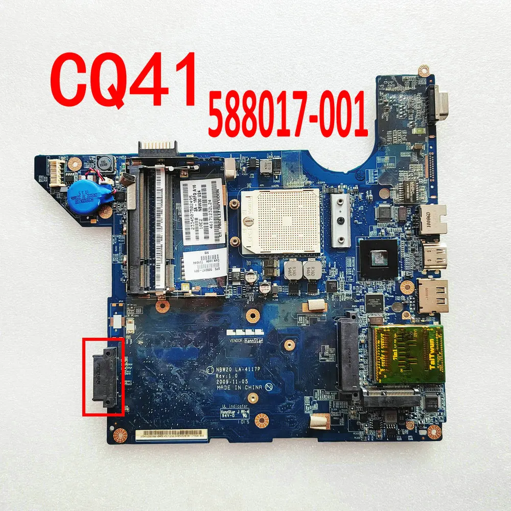 

For HP CQ41 Laptop Motherboard NBW20 LA-4117P Mainboard LA-4117P 588017-001 DDR2 Test Ok