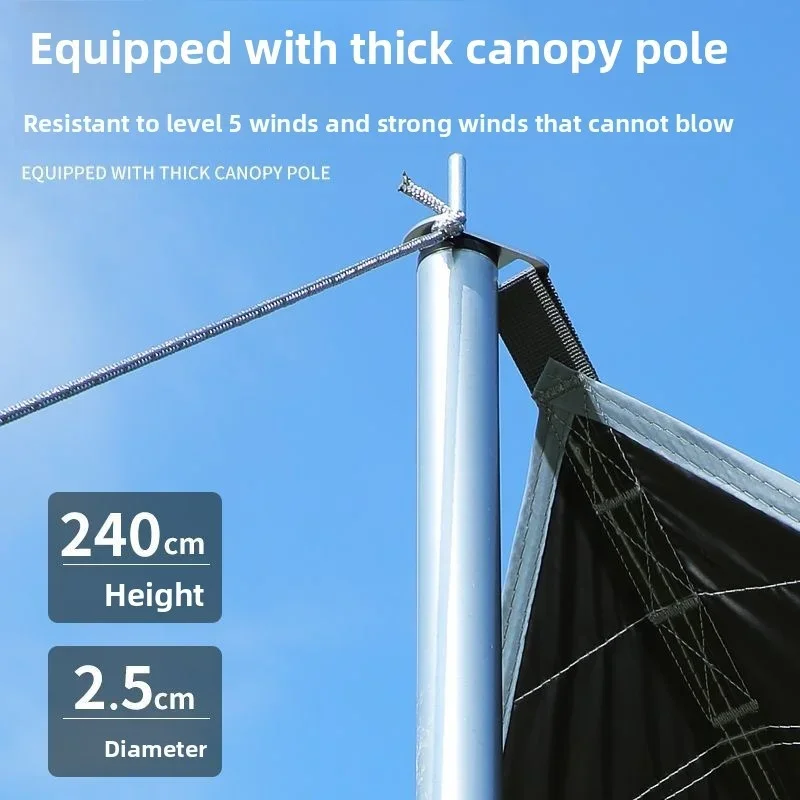 

Portable Multi-function Outdoor Big Beach Camping Waterproof UV-Resistant Breathable Oxford Fabric Fiberglass Poles Sun Shelter