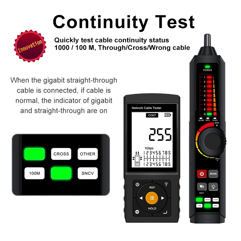 RJ45 RJ11 Network Cable Tester - LT-300 Cable Tracker Detector Continuity Tester Network Line Finder Tool