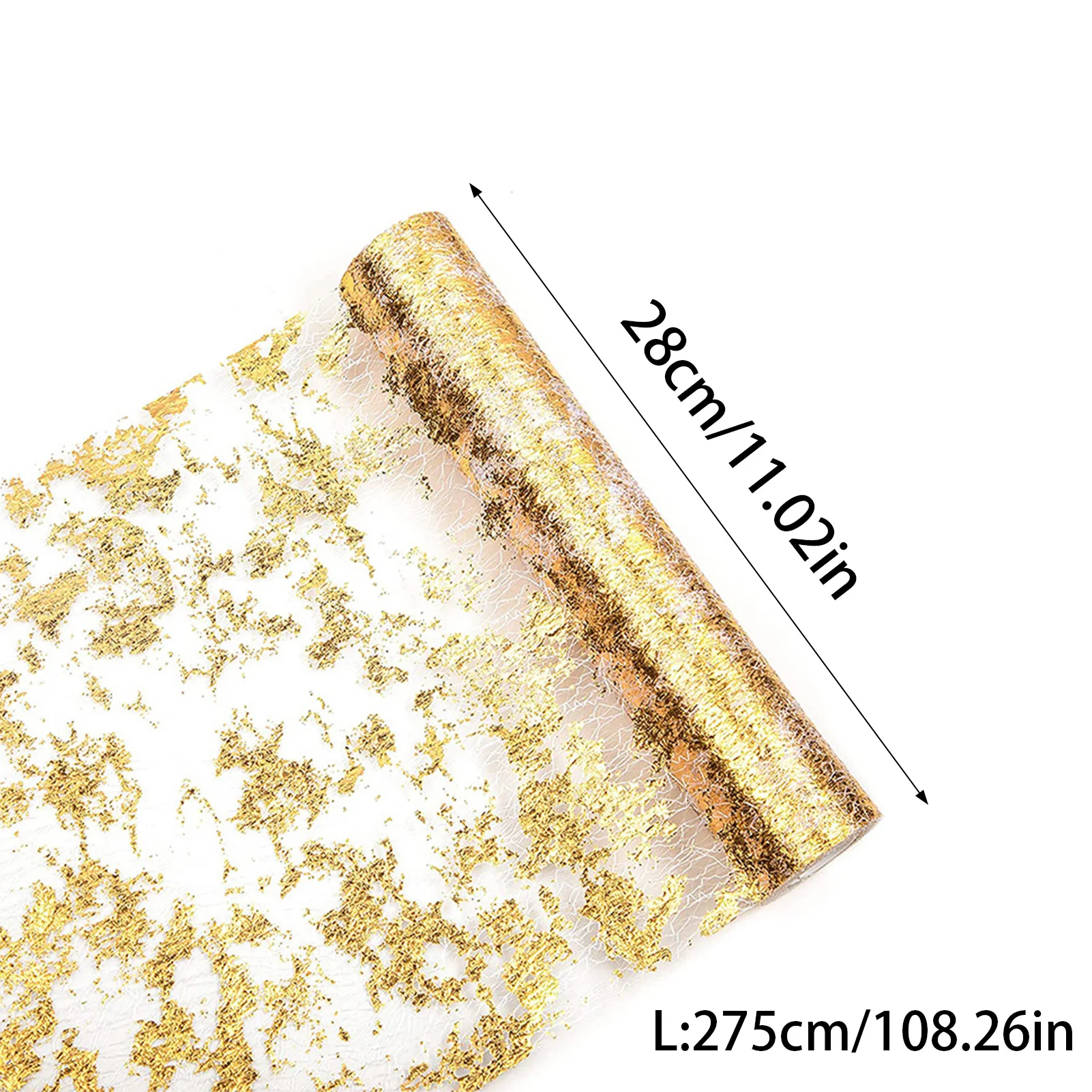 مفرش طاولة ذهبي معدني مع حرفية عالية الجودة، إعداد رائع مناسب لحفلات الزفاف #1