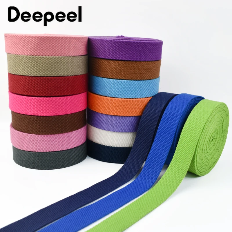 5Meters 20/25/32/38mm Canvas Cotton Webbing Tape Polyester Ribbon Backpack Strap Band Sewing Bag Belt Craft Supplies Accessories