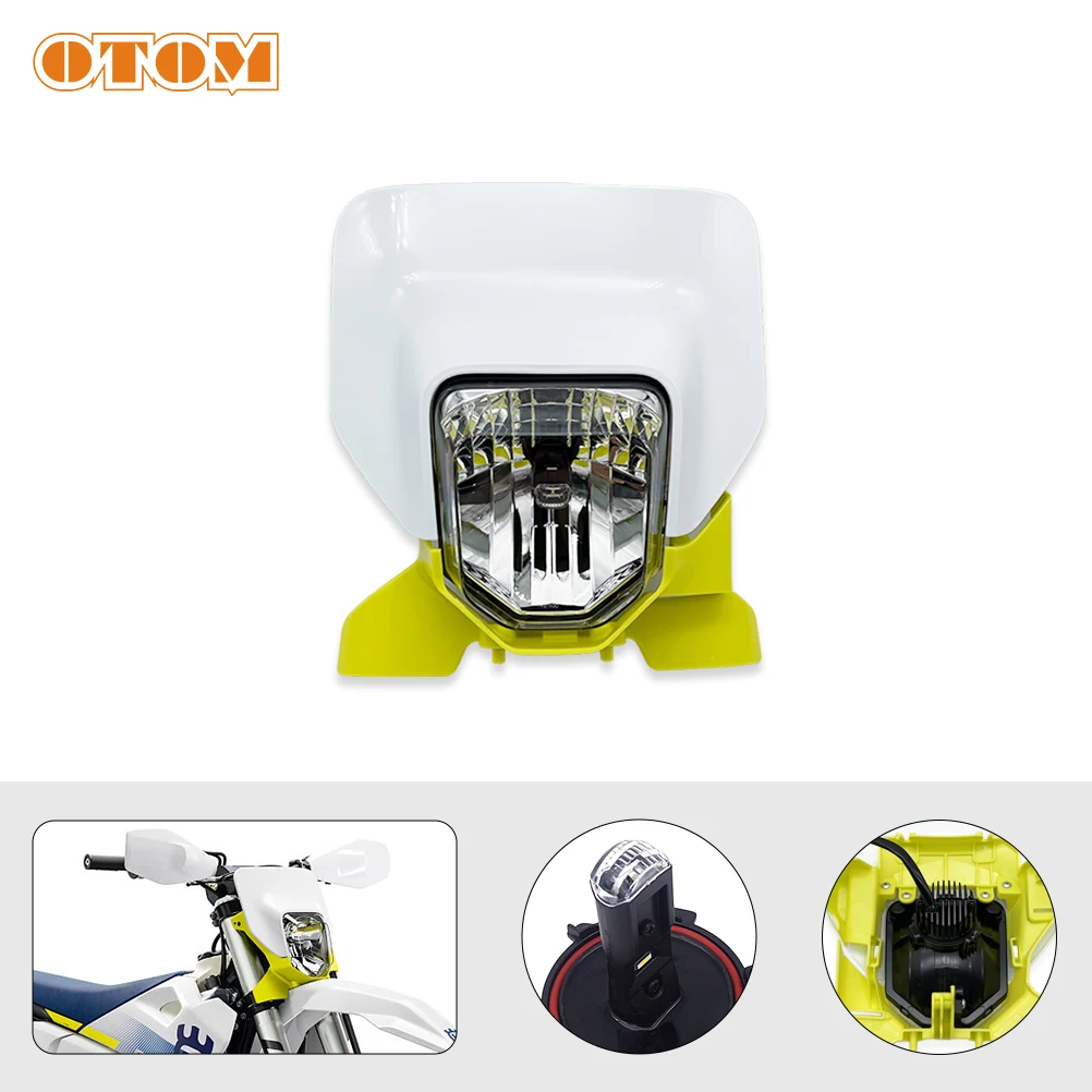 OTOM Motorcycle Headlight Assembly For HUSQVARNA FE TE 150 250 350 450 501 2024 LED Unit Head Light Mask Headlight Housing Cover