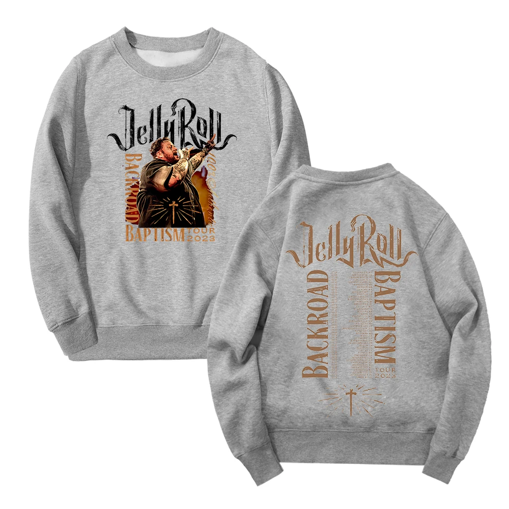 Jelly Roll Backroad Baptism Tour 2023 Hip Hop Merch Crewneck Long Sleeve Streetwear Women Men Sweatshirt Fashion Clothes