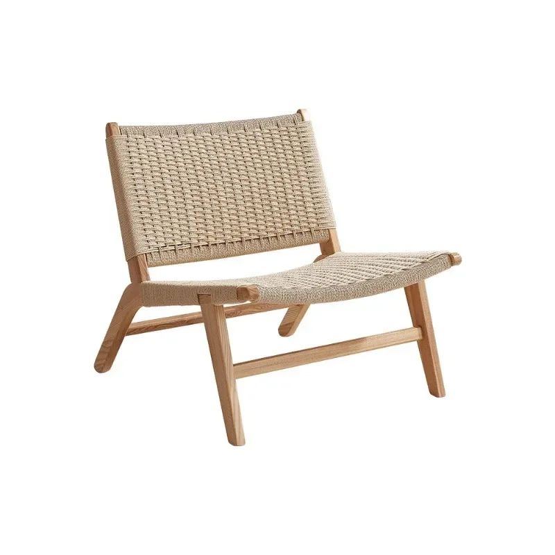 

Solid wood balcony leisure chair three-piece set single woven sofa chair small apartment living room home