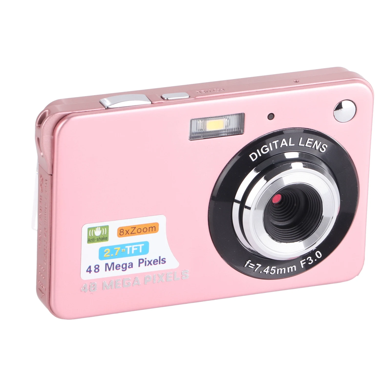 Fotocamera Digitale 48MP Ricaricabile – Zoom 8X, Schermo 2.7", 128GB, Flash Integra, Per Bambini E Principianti