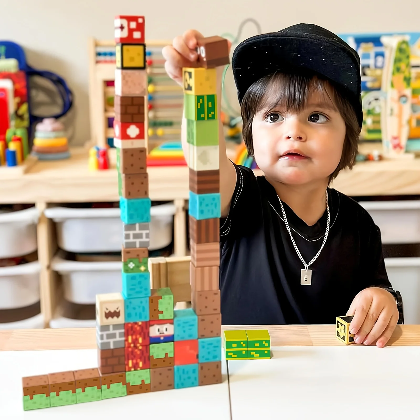 48 pezzi di blocchi magnetici giocattolo per bambini per ragazzi e ragazze costruiscono cubi magnetici, costruzione stelo sensoriale regalo di compleanno di Natale per bambini