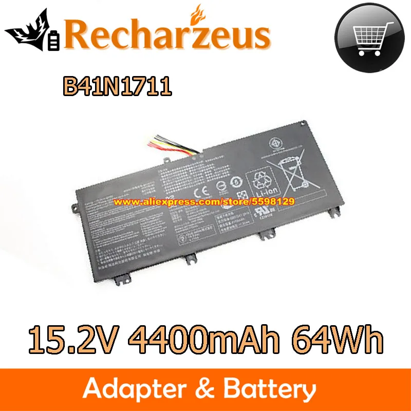 

Genuine 15.2V 4400mAh 64Wh Battery B41N1711 Charger For ROG STRIX FX503VD GL503VD GL703VD GL703GE GL703VM TUF Gaming FX705DT