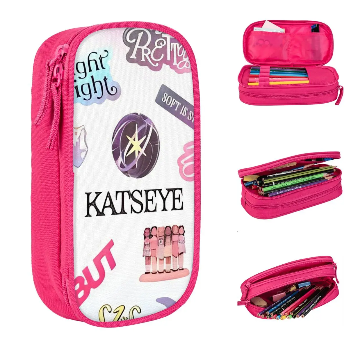 

Katseye пенал забавные Kpop музыкальные сумки для ручек студенческие большие вместительные школьные подарочные пеналы