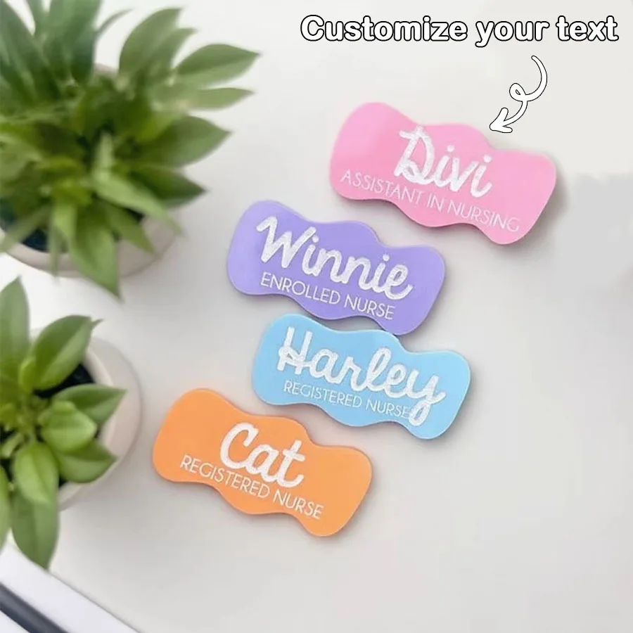 Customized Personalized Name Badge |   Name Badge |   Teacher |   Nurse |   Doctor |   Teacher |   Dentist |   Obstetrician |   Intern |   Cafe |   Restaurant, Customizable Work Name Badges, Work Name Tags, Personalized Name Badges, Acrylic Name Badges, Nurse Gifts, Teacher Gifts.