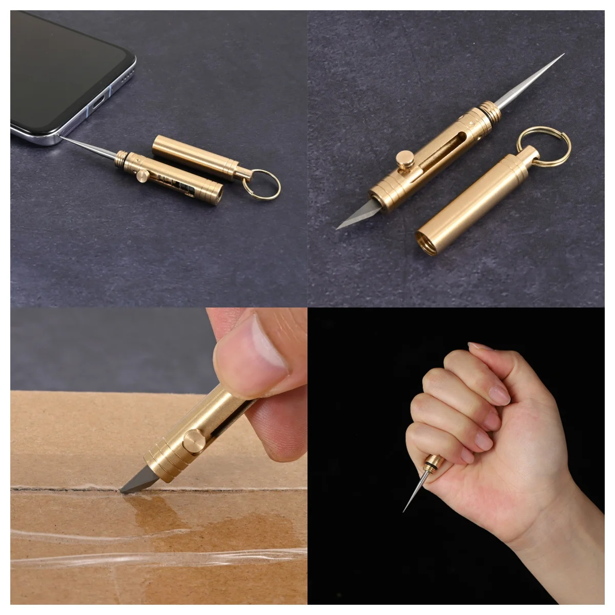 Brass Knife Toothpick One Key Chain Portable Gun Bolt Knife Tooth Cleaning Tool Fruit Toothpick Dismantling Delivery Knife