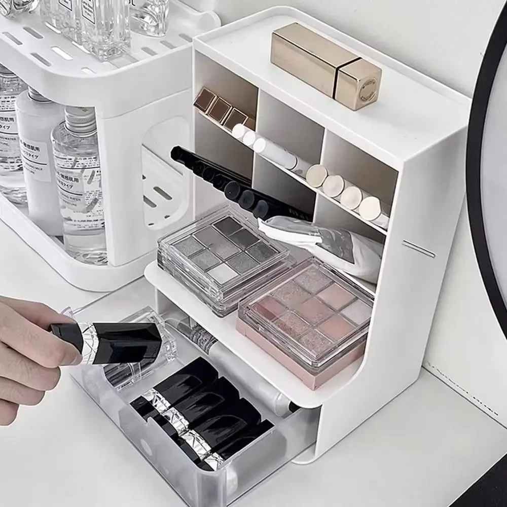 6-Grid Desktop Storage Drawers Stackable Design Oblique Insertion Oblique Pen Holder Solid Color Large Capacity