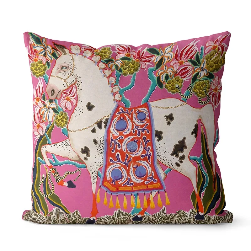 Moneky Cotton Linen Pillow Cover, Animal Print, Safari, Decorative Pillow Covers, Cushion Cover, Home Decor, 18x18 Inch Hot Sell