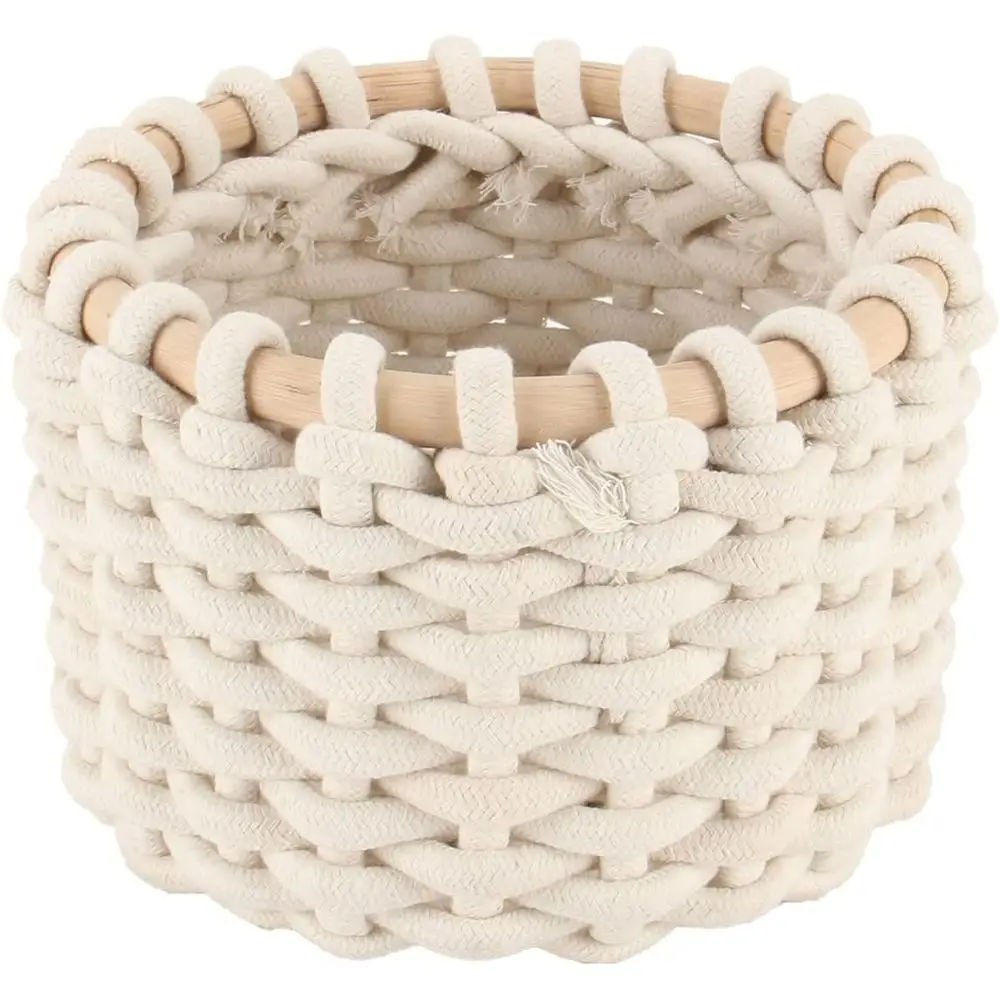 

oven Nesting Baskets for Toy Organization and Home-Cotton Rope Storage Basket Decor Baby Gift Storage Basket Small Round Basket