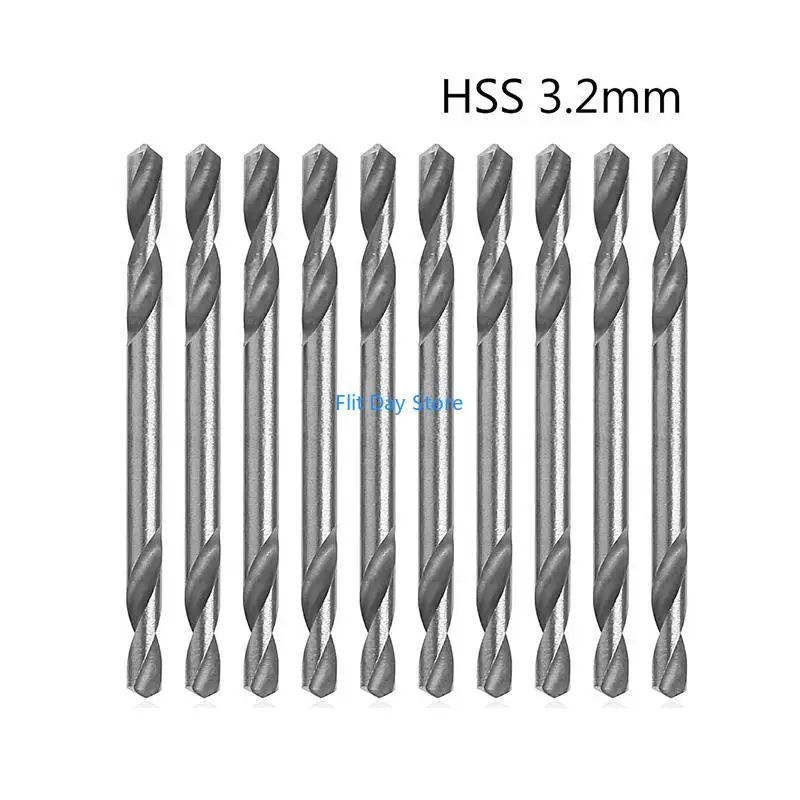 F92C 10pcs 3,2 мм HSS Двойной финал спиральных инструментов буровых инструментов Drill Tools