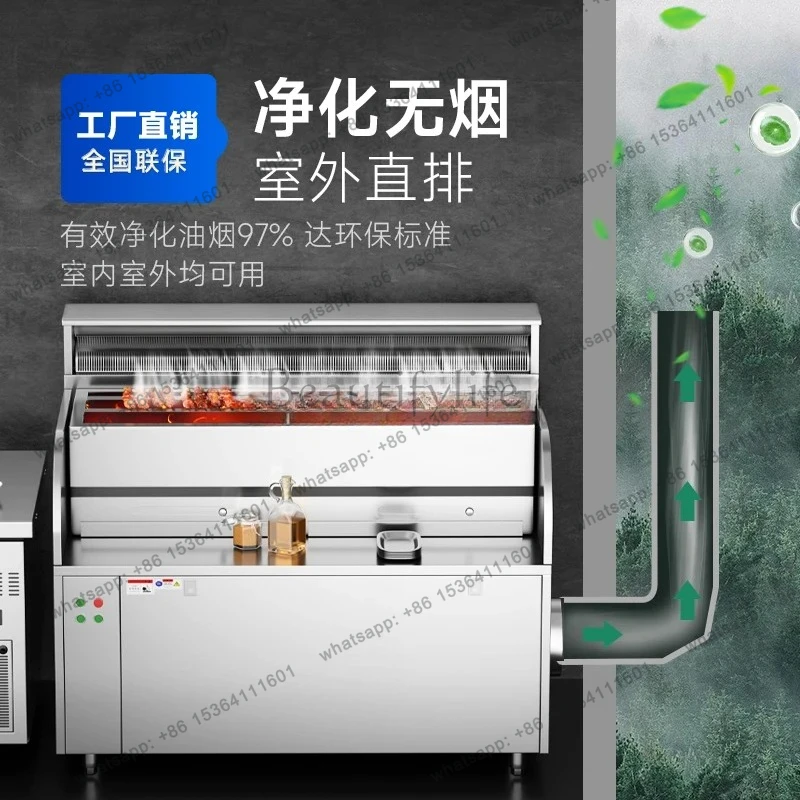 Japanese Style Bird Roasting Oven Commercial Charcoal Grill Charcoal Fire Oil Fume Purification Integrated Machine BBQ Restauran