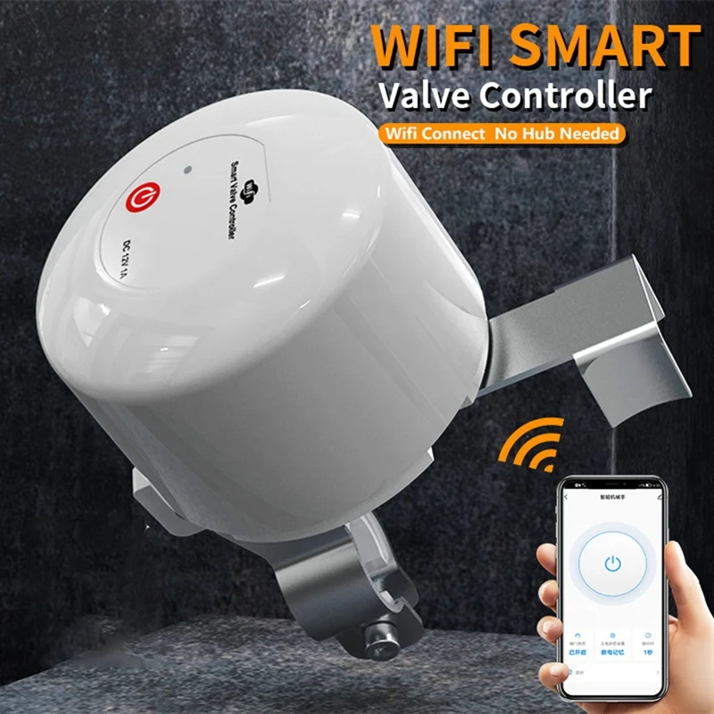 Tuya Smart Wifi Smart Valve Manipulator Gas Adjustable Water Valve Leak Controller Supports Alexa EU-Plug A Easy To Use